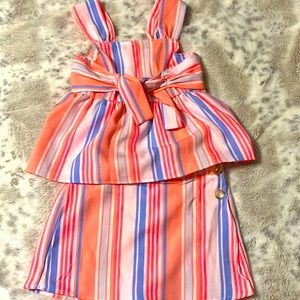 Vibrant colorful Girls 7/8 skort and top set